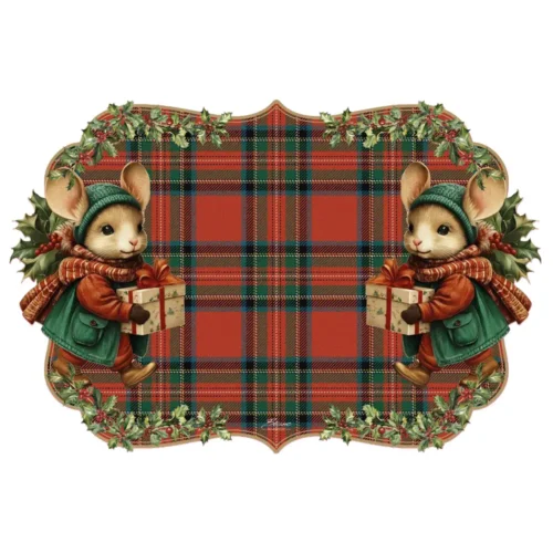 Blanc Mariclò Tovaglietta natalizia Topino in vinile 46 × 34 cm - immagine 2