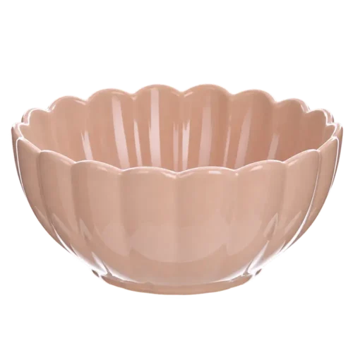 Coupelle rose Blanc Mariclo Gelasia en céramique brillante avec bord en forme de pétales.