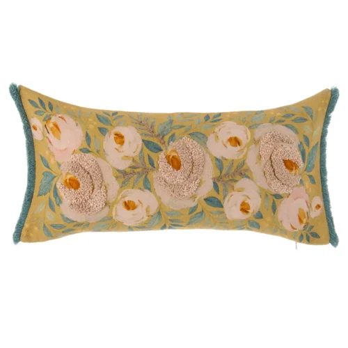 Cuscino floreale ricamato Blanc Mariclò Bloom 35 × 65 cm - immagine 3