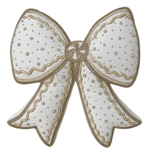 Alternative view of Blanc Mariclò Cuscino natalizio a fiocco bianco 38 × 40 cm