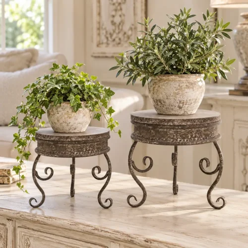 Alternative view of Blanc Mariclo set de 2 porte-pots Antica Officina