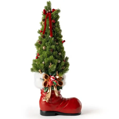 Alternative view of Fiori di Lena Scarpone di Babbo Natale con Albero H 80 cm