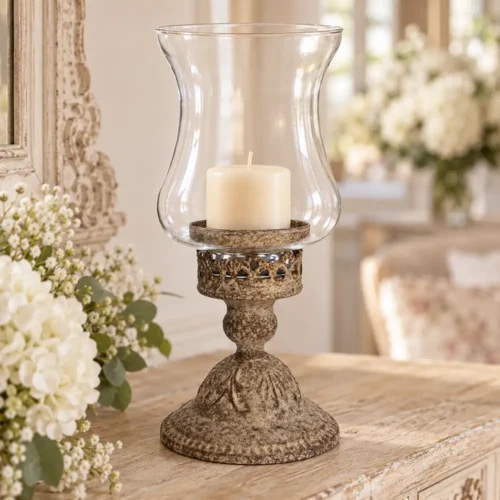Portacandele Blanc Mariclò Antica Officina h 29 cm - immagine 2