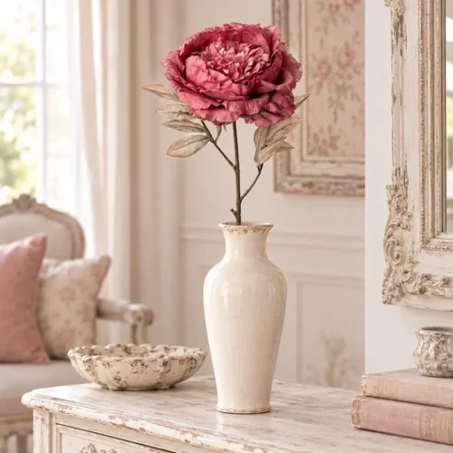 Fiori di Lena Ramo Peonia Amaranto Real Touch 80 cm