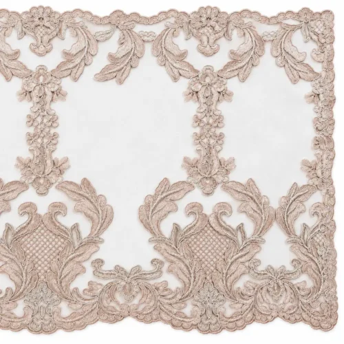 Alternative view of Fiori di Lena Runner in pizzo doppio fregio cognac 140 × 40 cm