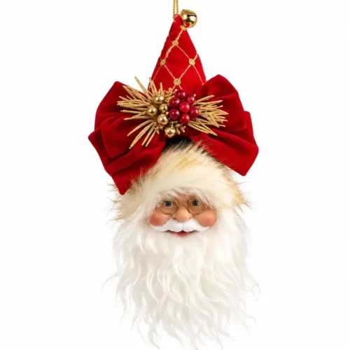 Fiori di Lena Faccia Babbo Natale con decorazione con busta h 18 cm