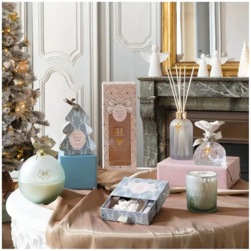 Alternative view of Mathilde M. Coffret 2 décorations parfumées Sapin et Nœud Rubans de Fête - Musc Irisé