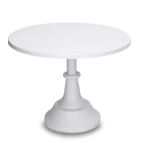 Alzata tonda in metallo bianco per decorazioni e centrotavola Ø30 × H23 cm