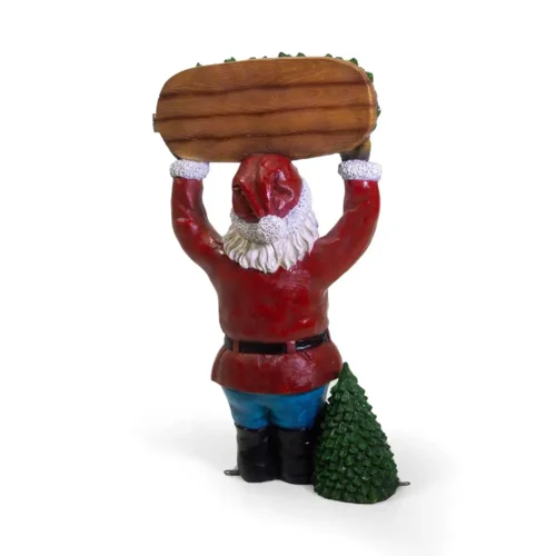 Babbo Natale in resina con cartello Welcome H120 cm - immagine 4