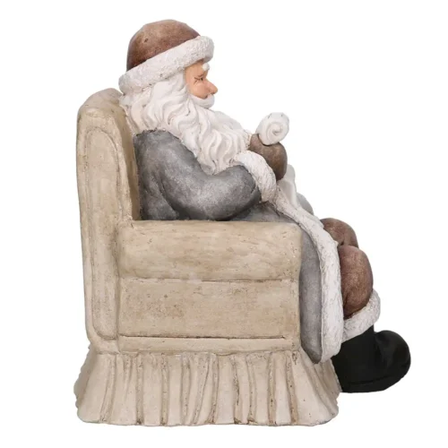 Alternative view of Babbo Natale in resina su poltrona avorio con orsetto H35 cm