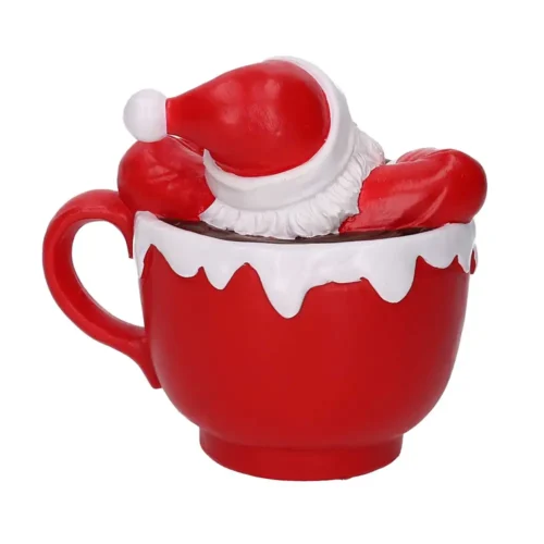 Babbo Natale in tazza rossa in resina H15 cm - immagine 4