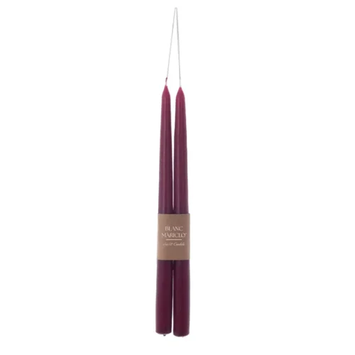 Alternative view of Blanc Mariclò Set de 2 bougies bordeaux Margot H 30 cm
