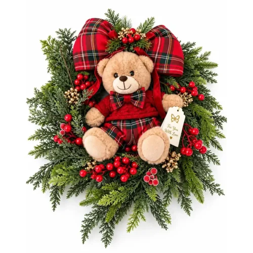 Fiori di Lena Ghirlanda Natalizia con Teddy Ø 45 cm